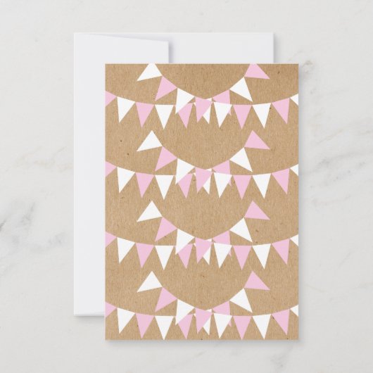 Baby Bunting Roze Doop Uitnodiging doop (Achterkant)