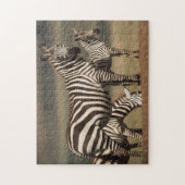 Baby Burchells zebra met moeder Legpuzzel (Verticaal)
