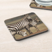 Baby Burchell's zebra met moeder Onderzetter (Linkerzijde)