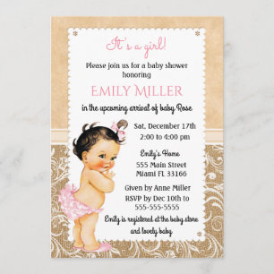  Baby Burlap-Baby shower Kaart