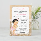 Baby Burlap Baby shower Uitnodiging (Staand voorkant)
