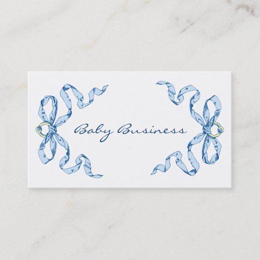 Baby Business Blue Bows-Visitekaartjes Visitekaartje (Voorkant)