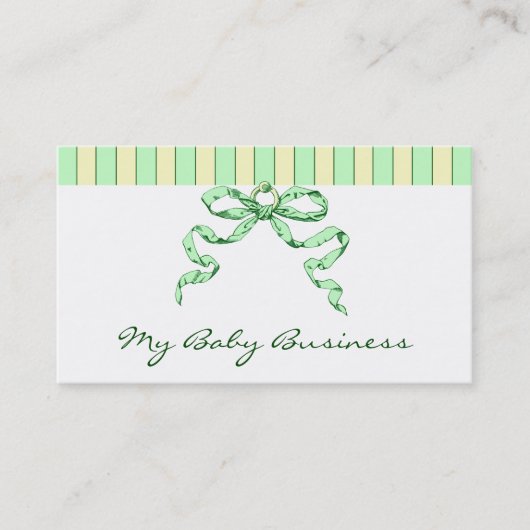 Baby Business Stripes en Bow-Visitekaartjes Visitekaartje (Voorkant)