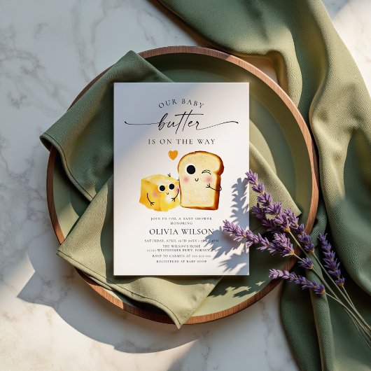 Baby Butter Geel Baby shower Kaart