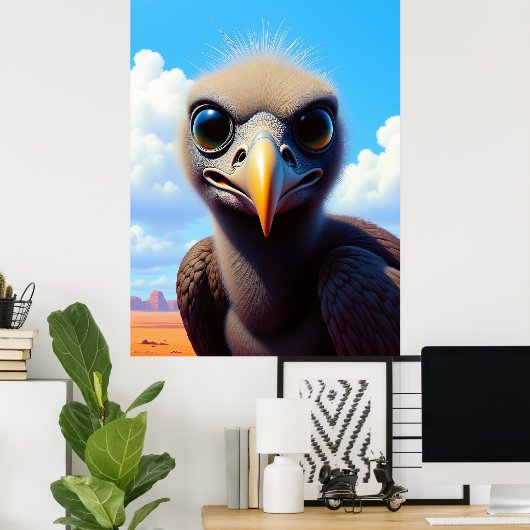 Baby Buzzard Poster (Thuiskantoor)