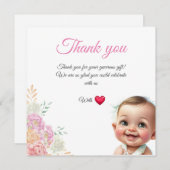 Baby Cadeau bedankpas Bedankkaart (Voorkant / Achterkant)