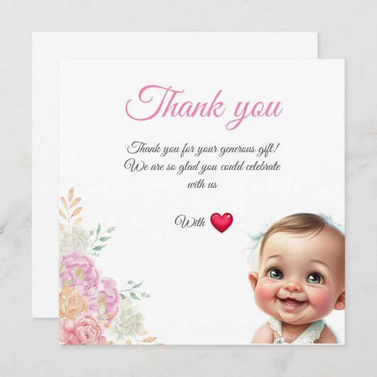 Baby Cadeau bedankpas Bedankkaart (Voorkant / Achterkant)