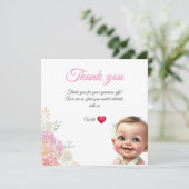 Baby Cadeau bedankpas Bedankkaart (Staand voorkant)