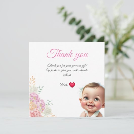 Baby Cadeau bedankpas Bedankkaart (Staand voorkant)