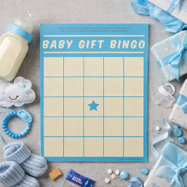Baby Cadeau Bingo Baby Shower Spel Blauw Notitiebl Notitieblok