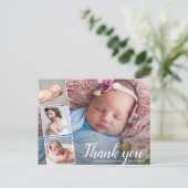 Baby Cadeaudouche Hartelijk dank 4 Foto Collage Briefkaart (Staand voorkant)