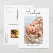 Baby Cadeaudouche Hartelijk dank 4 Foto Collage Feestdagenkaart (Voorkant / Achterkant)