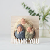 Baby cadeaudriplets Dank je pasgeboren Baby shower Bedankkaart (Staand voorkant)