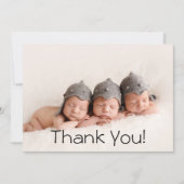 Baby cadeaudriplets Dank je pasgeboren Baby shower Bedankkaart (Voorkant)