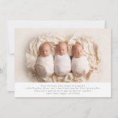 Baby cadeaudriplets Dank je pasgeboren Baby shower Bedankkaart (Achterkant)