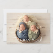 Baby cadeaudriplets Dank je pasgeboren Baby shower Bedankkaart (Voorkant)