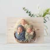 Baby cadeaudriplets Dank je pasgeboren Baby shower Bedankkaart (Staand voorkant)