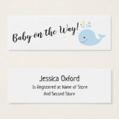 Baby Cadeauregister met blauwe afhandelingskaarten Mini Visitekaartjes (Voorkant /achterkant)