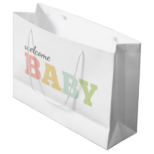 Baby-cadeautas, genderneutraal, groot groot cadeauzakje (Voorkant Gekanteld)