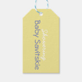 Baby-cadeautje - Paarse gele olifant Cadeaulabel (Voorkant)