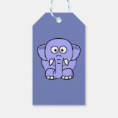Baby-cadeautje - Paarse gele olifant Cadeaulabel (Achterkant)