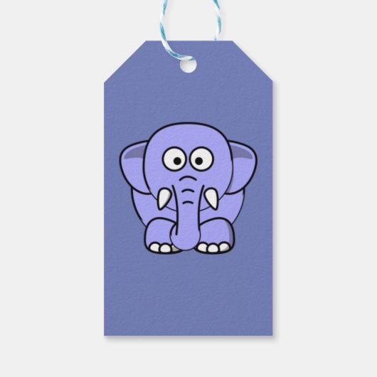 Baby-cadeautje - Paarse gele olifant Cadeaulabel (Achterkant)