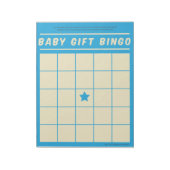 Baby Cadebingo Baby shower Game Blue Blocnote (Linkerzijde)