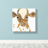 Baby Calf Canvas Afdruk (Insitu (Houten vloer))
