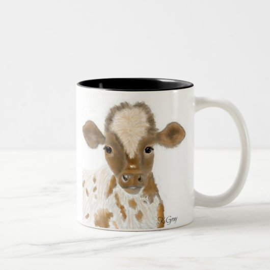 Baby Calf Tweekleurige Koffiemok (Rechts)