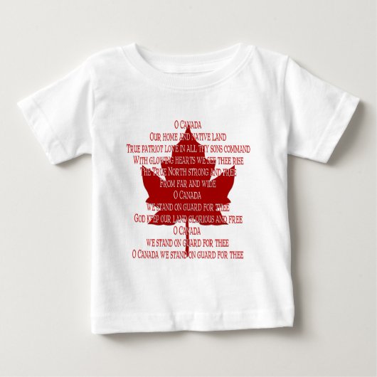 Baby Canada Anthem T-shirt Souvenir Canada T-shirt (Voorkant)