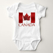 Baby Canada Flag Souvenir Organic One Piece Romper (Voorkant)