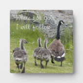 Baby Canada Ganzen met Quote Foto Fotoplaat (Voorkant)