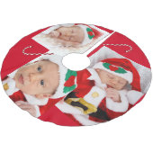 Baby Candy Cane Uw Aangepaste Familie Foto's Kerstboom Rok (Gekanteld)