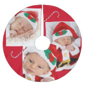 Baby Candy Cane Uw Aangepaste Familie Foto's Kerstboom Rok (Voorkant)