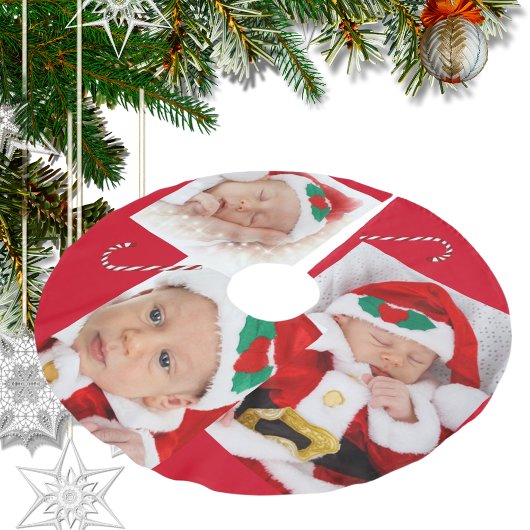 Baby Candy Cane Uw Aangepaste Familie Foto's Kerstboom Rok