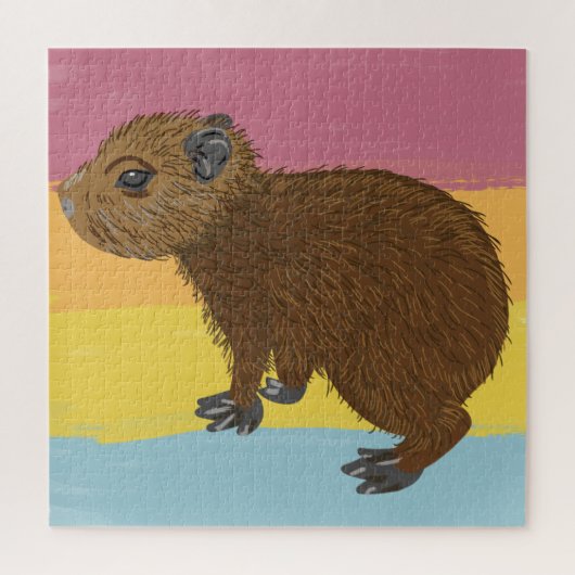 Baby Capybara Illustratie met schilderijen Legpuzzel (Verticaal)