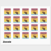 Baby Capybara Schattigee retour adreslabels Vierkante Sticker (Vel)
