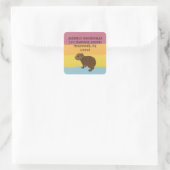 Baby Capybara Schattigee retour adreslabels Vierkante Sticker (Tas)