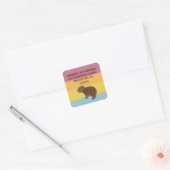 Baby Capybara Schattigee retour adreslabels Vierkante Sticker (Envelop)