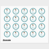 Baby Carriage Aankondiging Sticker (aqua) (Vel)