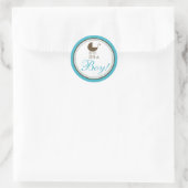 Baby Carriage Aankondiging Sticker (aqua) (Tas)