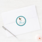 Baby Carriage Aankondiging Sticker (aqua) (Envelop)