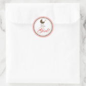 Baby Carriage Aankondiging Sticker (roze) (Tas)