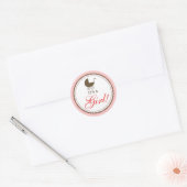 Baby Carriage Aankondiging Sticker (roze) (Envelop)