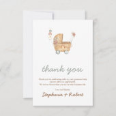Baby Carriage Baby shower dank u Bedankkaart (Voorkant)