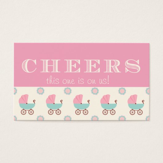 Baby Carriage Baby shower Drink Ticket Visitekaartjes (Voorkant)