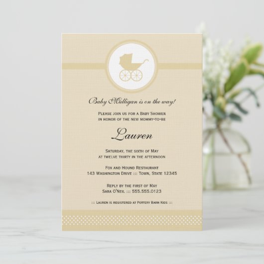  Baby Carriage Baby shower Kaart (Staand voorkant)