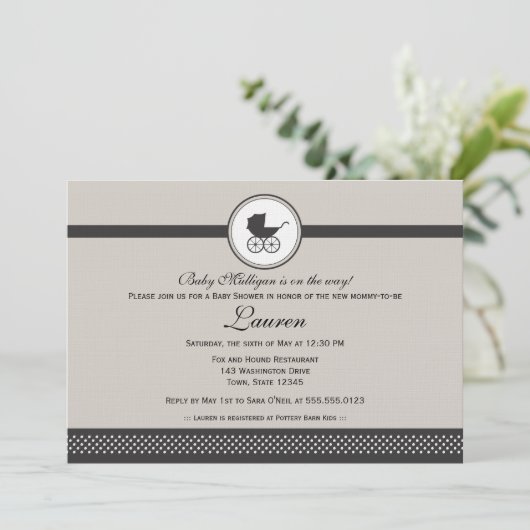  Baby Carriage Baby shower Kaart (Staand voorkant)