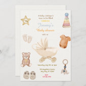 Baby Carriage Baby shower Kaart (Voorkant / Achterkant)