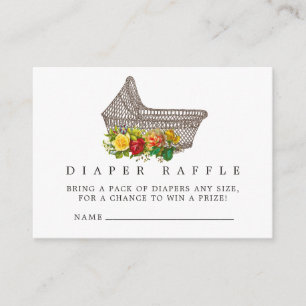 Baby Carriage Baby shower Luier Raffle Informatiekaartje